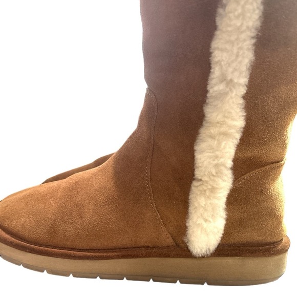 MICHAEL KORS Women’s Sheep Fur Lined Tall Chestnut Boots Sz 9 - Picture 7 of 10